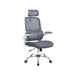 Image of a grey Ergonomic office Chair with Wheels, Arms, and Adjustable Headrest.