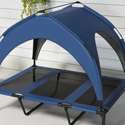 Elevated Cooling Dog Bed with Breathable Mesh for Large Pets Ideal for Summer Use Dark Blue