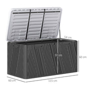 Black 380L Waterproof Outdoor Storage Box With Lockable Lid by Outsunny
