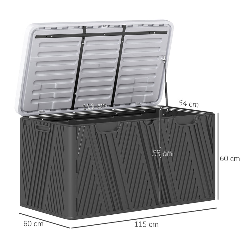 Black 380L Waterproof Outdoor Storage Box With Lockable Lid by Outsunny