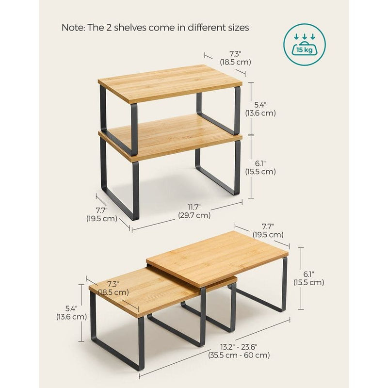 Set of 2 Spice Shelves for Cabinets by Songmics