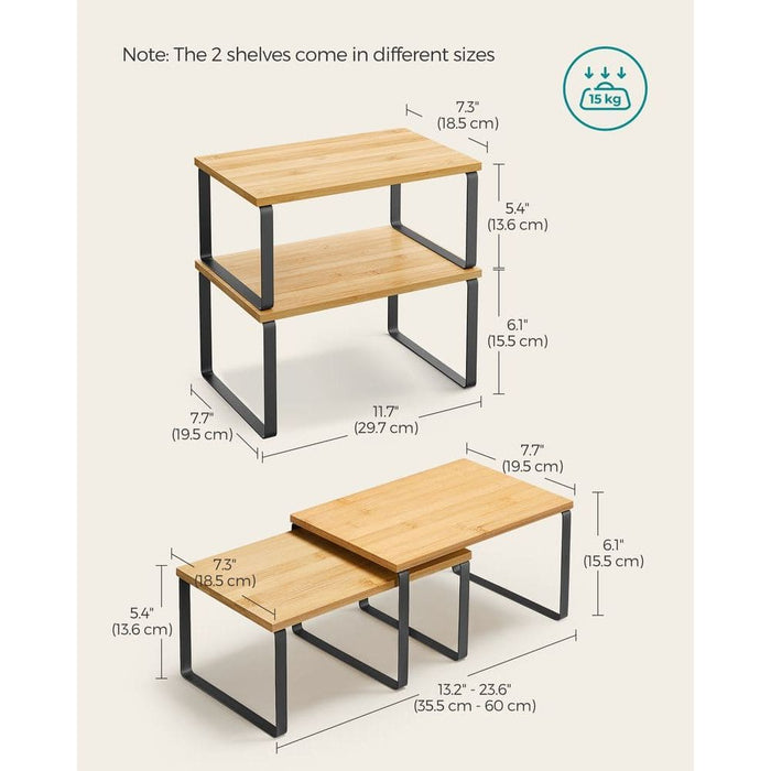 Set of 2 Spice Shelves for Cabinets