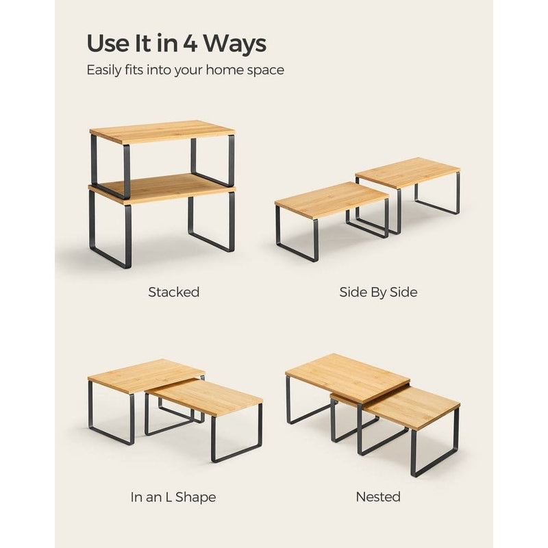 Set of 2 Spice Shelves for Cabinets by Songmics