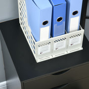 5 Drawer Mobile Filing Cabinet With Wheels For Home Office Organisation Black