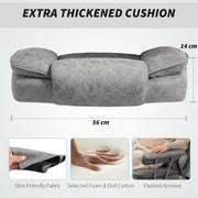 Grey Reclining Office Chair With Lumbar Support Pillow For Comfortable Home Working