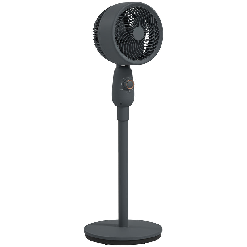 12 Inch Powerful Pedestal Fan with 3 Speeds and Oscillating Function for Home and Office by HOMCOM