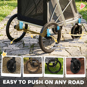 Dog Stroller for Easy Walks with Quick Fold and Mesh Windows Grey Silver Pawhut