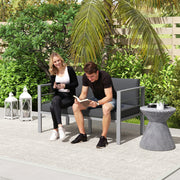 Grey Two Seater Aluminium Garden Sofa Weather Resistant by Outsunny