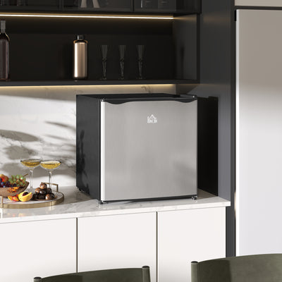 46L Table Top Mini Fridge With Ice Box Reversible Door Adjustable Temperature by HOMCOM