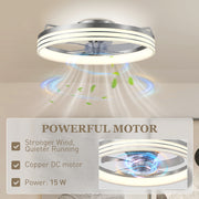 Smart Ceiling Fan With Adjustable Light and App Control for Year Round Home Comfort Silver Tone AOSOM