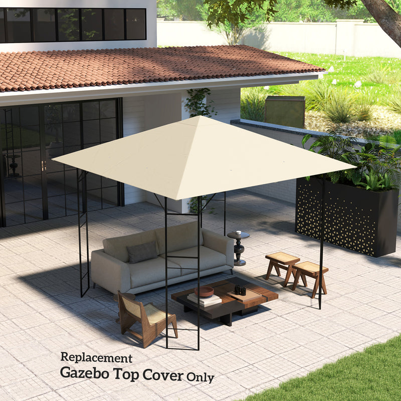 Cream 3m x 3m Gazebo Canopy Replacement UV-Resistant Waterproof Cover by Outsunny