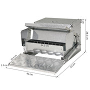 Automatic Poultry Feeder 11.5KG Rat Proof Treadle Design in Galvanised Aluminium, Silver