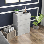 4 Drawer High Gloss Chest of Drawers Modern Bedroom Storage Unit with Sleek Finish White