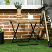 Square Rattan Folding Garden Side Table Square Wicker Coffee Table for Balcony Use