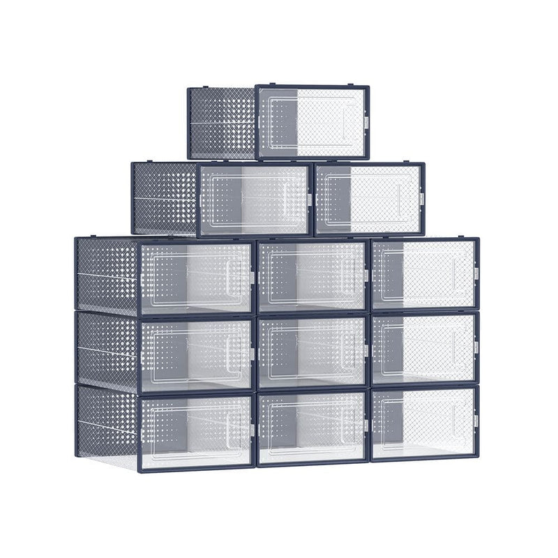 Stackable Shoe Storage Boxes, 12 Pack