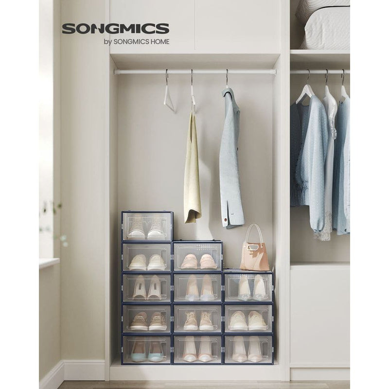 Stackable Shoe Storage Boxes, 12 Pack