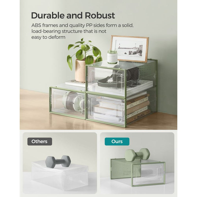 Stackable Shoe Storage Boxes, 12 Pack