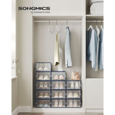 Stackable Shoe Storage Boxes, 12 Pack Songmics