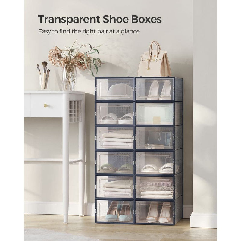 Stackable Shoe Storage Boxes, 12 Pack