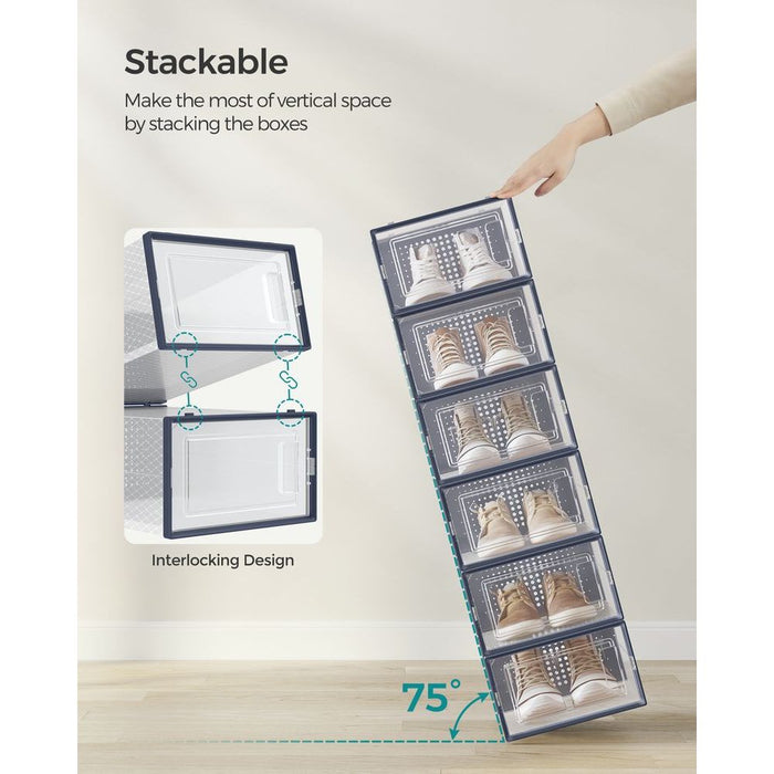 Stackable Shoe Storage Boxes, 12 Pack