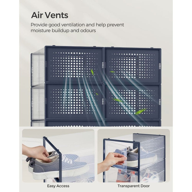 Stackable Shoe Storage Boxes, 12 Pack