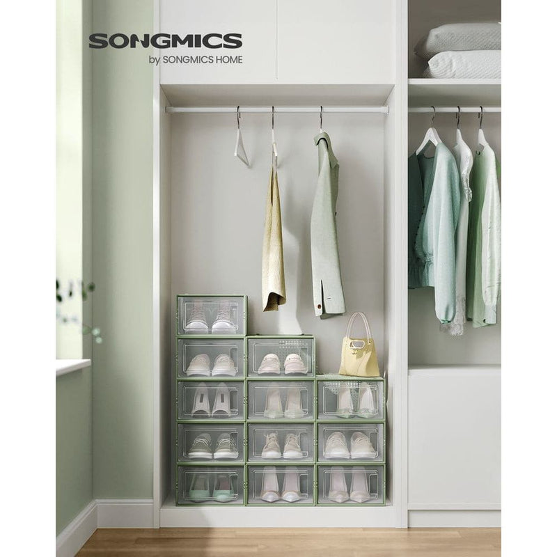 Stackable Shoe Storage Boxes, 12 Pack