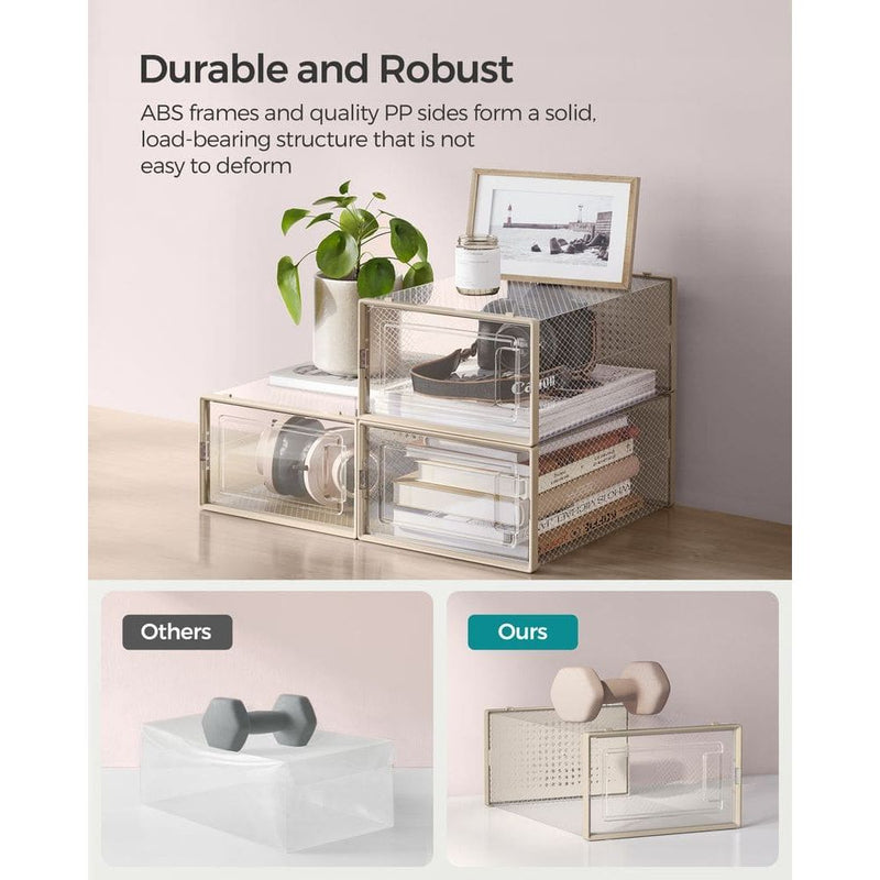 Stackable Shoe Storage Boxes, 18 Pack (UK Size 9)