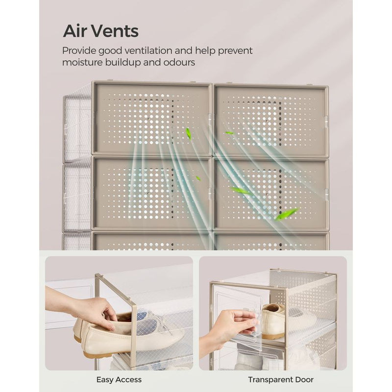 Stackable Shoe Storage Boxes, 18 Pack (UK Size 9)