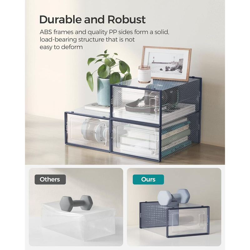 Stackable Shoe Storage Boxes, 18 Pack (UK Size 9)