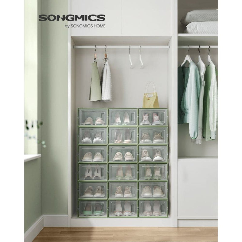 Stackable Shoe Storage Boxes, 18 Pack (UK Size 9)