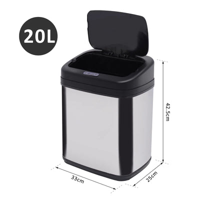 Stainless Steel Automatic Sensor Dustbin, 33x25x42.5cm, 20L Homcom