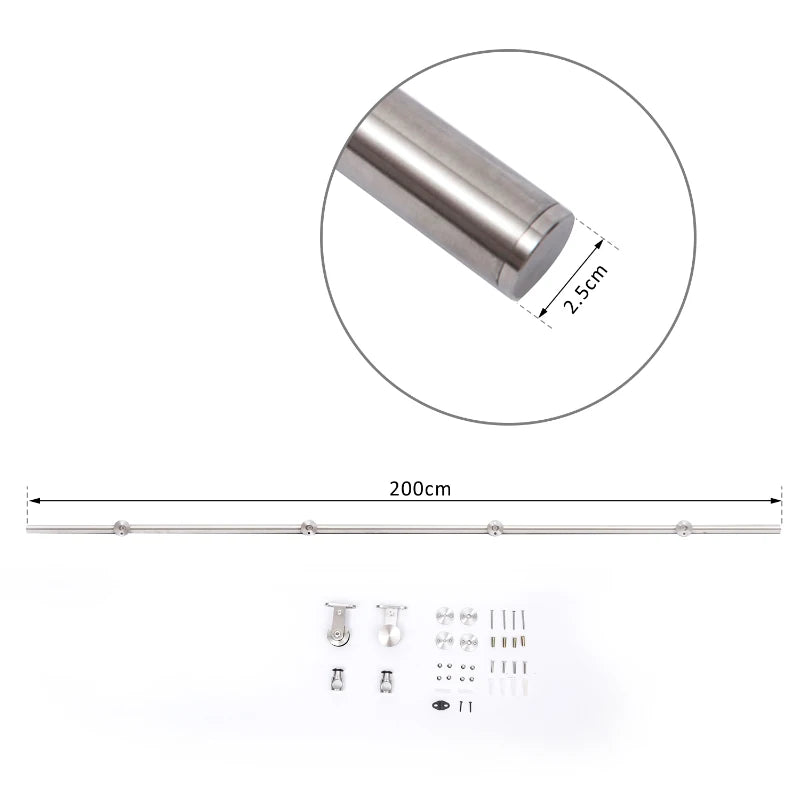Stainless Steel Sliding Door Kit, 35-45mm