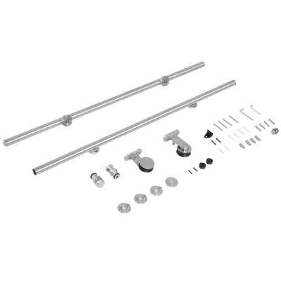 Stainless Steel Sliding Door Kit, 35-45mm Homcom