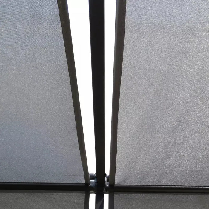 3x3 Metal Pergola With Retractable Roof Canopy - Dark Grey