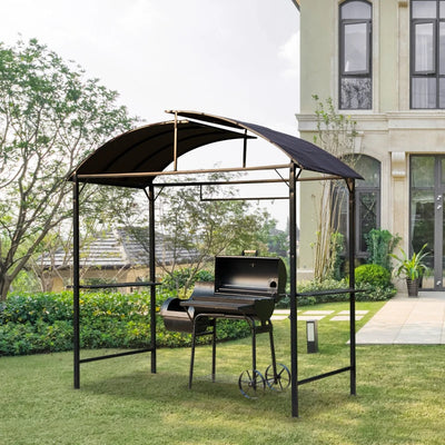 BBQ Canopy Shelter With Smoke Vent And Side Shelves For All Weather Grilling Coffee Outsunny