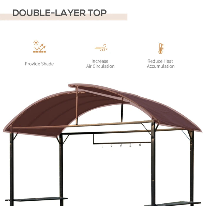 Steel Frame Outdoor BBQ Smoker Shelter