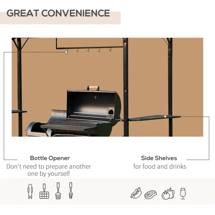 Steel Frame Outdoor BBQ Smoker Shelter