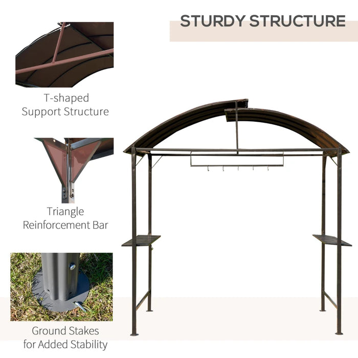 Steel Frame Outdoor BBQ Smoker Shelter