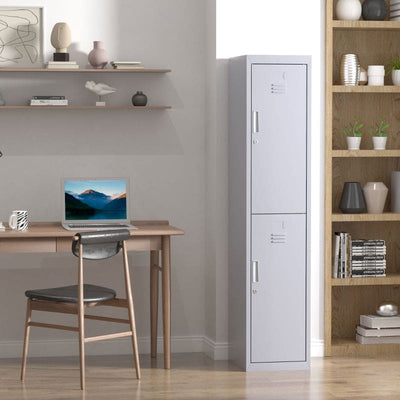 Steel Locker Cabinet 38x46x180cm Grey Vinsetto