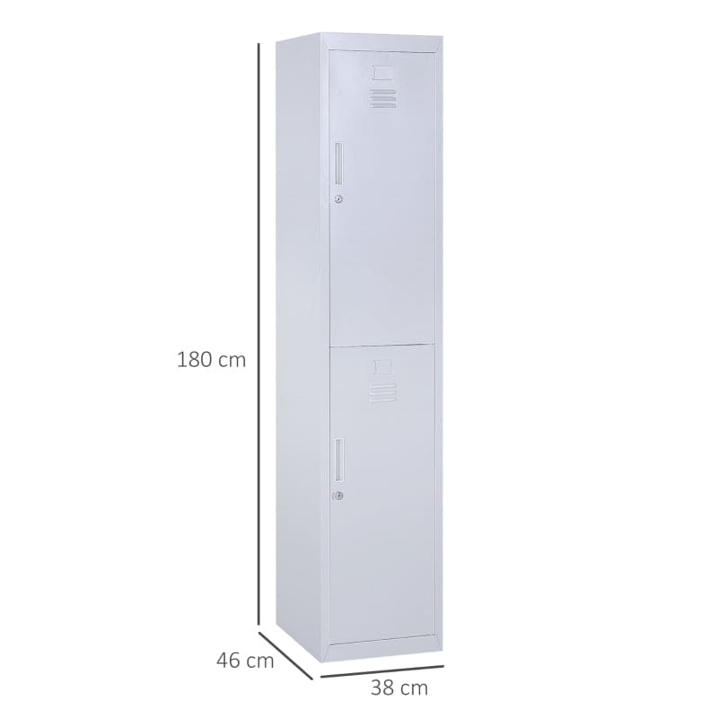 Steel Locker Cabinet 38x46x180cm Grey