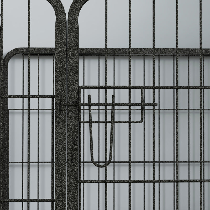 Heavy Duty Foldable Dog Playpen 4 Panel Puppy Exercise Pen for Indoor and Outdoor Use Grey