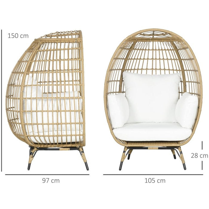 Teardrop Rattan Egg Chair with Legs