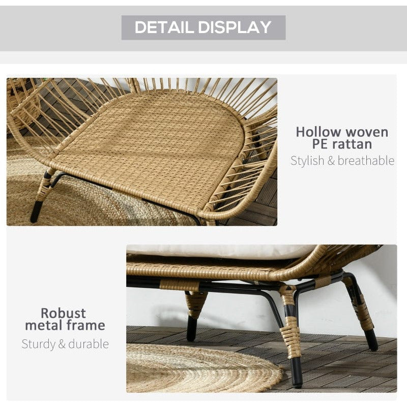 Teardrop Rattan Egg Chair with Legs