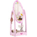 Kids Full Length Rotating Mirror With Storage Shelf Pink by AIYAPLAY