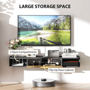 Charcoal Grey 120 cm Floating TV Stand with Hidden Storage Shelves by Outsunny