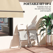 Set of Two Foldable Outdoor Chairs in White for Garden or Camping by Outsunny