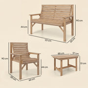 Wooden Garden Furniture Set for Relaxing Outdoor Seating with Coffee Table Outsunny