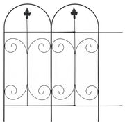 16 Piece Garden Picket Fence Panels Rustproof Metal Edging for Flower Beds, Black