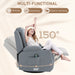 Light Grey Electric Massaging Recliner Chair with Heat Vibration Cup Holders and 360Â° Swivel by HOMCOM