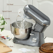 1300W Stand Mixer With Dough Hook and Whisk Ideal for Baking and Meal Prep, Silver